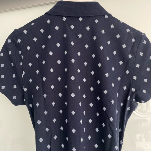 EUC, Tommy Hilfiger Women’s Short Sleeve, Tie Waist Navy Collared Shirt Dress M - Picture 7 of 12